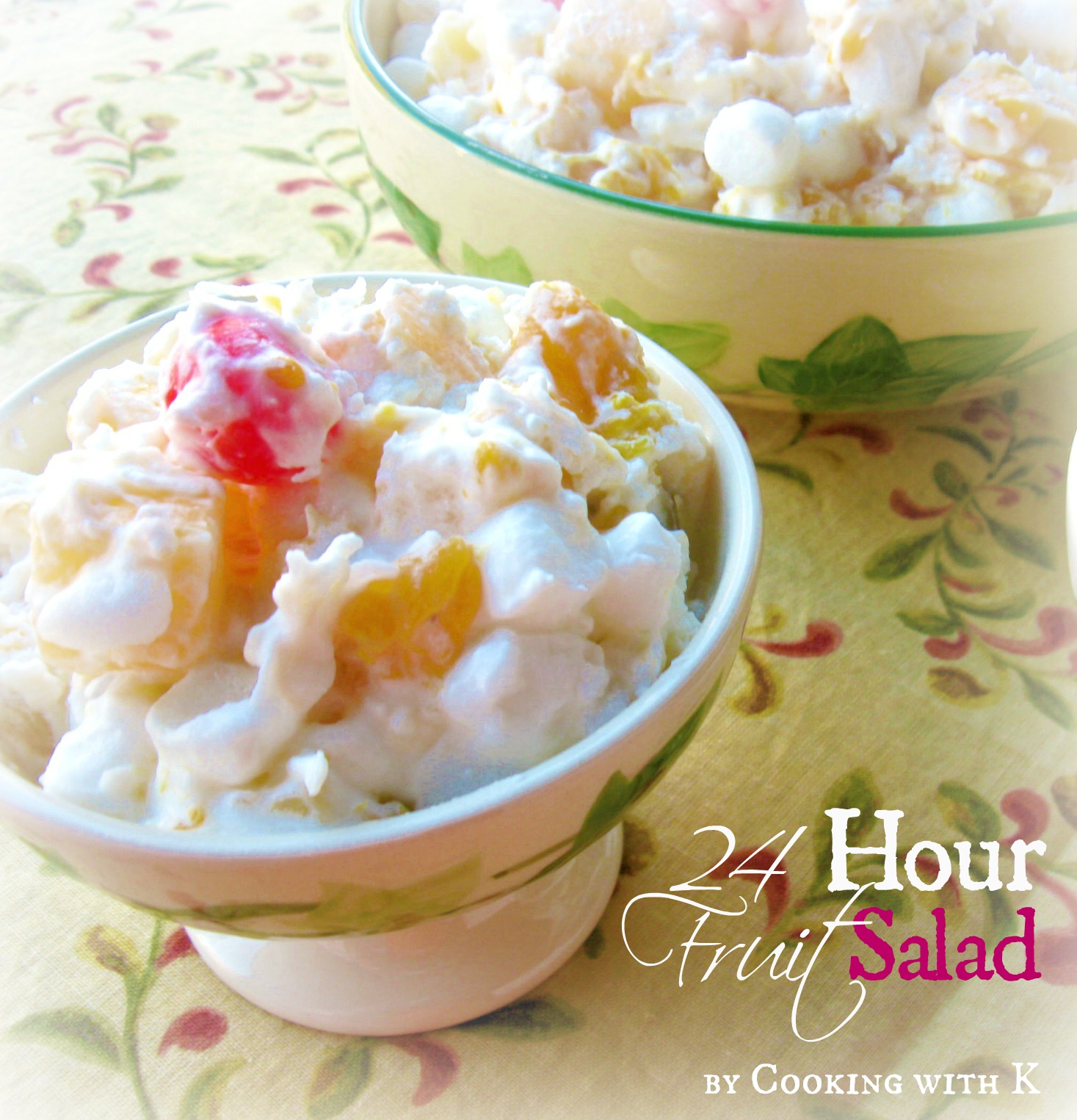 24 hour fruit salad with marshmallows and sour cream
